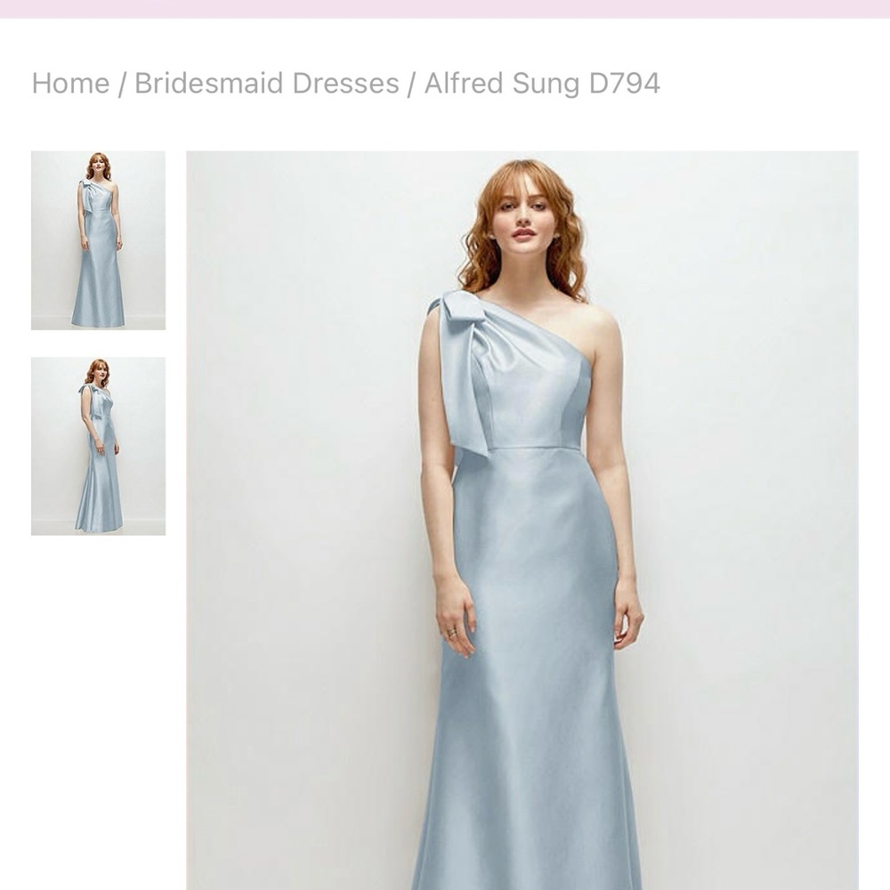 ALFRED SUNG One-Shoulder Light Blue Dress